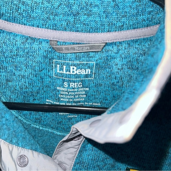 L.L. Bean Teal Half-Snap Pullover Sweater Women's Small - Picture 3 of 4